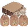 Qanye 50 Pezzi Scatole di Caramelle di Carta, Scatole Regalo in Carta Kraft, Scatole di Caramelle di Carta Marrone, Viene Fornito con Corda e Adesivi, Usato per Festa Compleanno Banchetti Nuziali (Marrone)