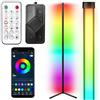 Home Markt24 Lampada da terra a LED RGB da 140 cm, con telecomando e app, cambio di colore dinamico, luce decorativa per camera da letto, soggiorno, giochi, riunioni serali