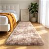 Homaxy Tappeto a pelo lungo e soffice, 60 x 100 cm | Tappeto moderno, lavabile, con fondo antiscivolo, per corridoio, cucina, ingresso, colore: cammello