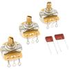 Fender Kit Potenziometro 250k & Condensatore per Strat 3x | 3x potenziometri 250k con intaglio, condensatore incluso, upgrade elettronica Strat, ricambi chitarra elettrica