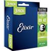 Elixir, Confezione da 6 corde per chitarra elettrica in acciaio nichelato con rivestimento OPTIWEB, tono nitido e di lunga durata con sensazione confortevole, set da 3, super leggere, 9-42