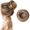 XFSRG Chignon Finto per Capelli a Ciambella Finti con Elastico Chignon Sintetica Ondulato Elastico Capelli Finti per Acconciature Donna (Marrone Chiaro)