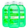 Garnier SkinActive Fresh Struccante Occhi Delicato Rimuove Trucco Waterproof con Estratto d'Uva Purificante per Pelli Normali e Miste - 3 Flaconi da 125ml