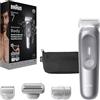 Braun BG7550 Series 7 Trimmer per uomo, corpo, petto, ascelle, gambe e peli pubici con Smartlight e SkinGuard, kit di toelettatura 8 in 1, impermeabile con 6 elementi di fissaggio, autonomia di 100