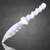 Steinfixx® Coltello rituale Selenite intagliato a mano con manico a spirale per Wicca e Pagan - con piccolo supporto in acrilico