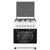 LAR.EL Cucina a gas 60x60 Bianco Forno Elettrico Ventilato 4 Fuochi Accensione Elettrica valvole di sicurezza STOP GAS Metano o GPL Griglie in Ghisa CUC.L60EB