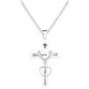 Oneress Collana in acciaio inossidabile con croce di Matteo 19:26 con dedica della Bibbia | Fede cristiana incisa Gesù religiosa collane | Fede personalizzabile con semi di senape YA5187