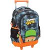 PRESTIGE & DELUXE Trolley Zaino Scuola Stumble Guys Tondo 3 Scomparti zip per bambini primaria media + Set scrittura e portachiave personaggio Stumble Guys