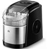 HOMCOM Macchina del Ghiaccio Autopulente da 9 Cubetti in 6-12 Minuti, in PP e Acciaio Inox, 24.2x35.3x33 cm, Nera|Aosom