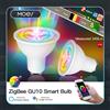 MOES Tuya ZigBee GU10 Lampadine LED intelligenti RGB C + W Bianco 4.7W Lampade dimmerabili Smart Life APP Lampadine di controllo Funziona con Alexa/Google