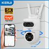 KERUI 10MP HD 5K telecamera esterna a doppia lente telecamera IP PTZ di sicurezza per esterno Tuya Smart Night Vision rilevamento del movimento impermeabile