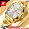 OLEVS nuovi orologi da uomo orologio al quarzo di lusso in oro classici quadrante Tonneau orologio al quarzo luminoso impermeabile di marca superiore per uomo 5528
