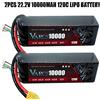 DXF 2 Pezzi Batterie VARCS 7.4V 7.6V 11.4V 11.1V 15.2V 14.8V 22.2V 2S 3S 4S 6S 5200mAh 6500mAh 7000mAh 6200mAh 9200mAh 10000mAh per Auto RC e Droni