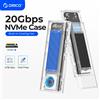 ORICO Custodia SSD M.2 NVME da 20 Gbps con ventola di raffreddamento USB 3.2 Gen 2 x 2 Strumento adattatore PCIE NVME gratuito da 4 TB per chiave PCIe M