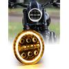 BraveWAY Faro LED BraveWAY da 5,75" per moto Lampada da moto rotonda da 5-3/4 pollici