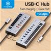 Hagibis USB C HUB Tipo-C Docking Station Interruttori on/off individuali con display a LED Splitter USB C da 10 Gbps per MacBook Pro Air