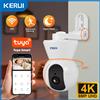 KERUI Indoor 4K HD Tuya Smart WiFi IP Camera Wireless 5MP 8MP Telecamera di sorveglianza CCTV di sicurezza domestica con staffe laterali