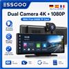 ESSGOO 10.26 "Wireless CarPlay e Android Auto Dash Cam ADAS 4K DVR Bluetooth Audio AUX Navigazione GPS Cruscotto Videoregistratore