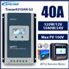 EPever Regolatore di carica solare MPPT 40A Tensione batteria 12V 24V Pannello solare massimo Regolatore EPEVER 100V con monitor dati MT52