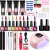 LIMEGIRL Kit smalto gel con lampada UV per unghie Trapano elettrico per unghie Base gel per ammollo UV e kit di strumenti per smalto gel con top coat