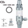 ZRDR Diffusore di CO2 per acquario Interfaccia di inserimento rapido in lega di alluminio Nebulizzatore di CO2 Diffusore di CO2 esterno per acquario 12-16-20mm