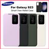 SAMSUNG Custodia a portafoglio originale Samsung Smart View per Galaxy S23 S-View Custodia a portafoglio per telefono Slot per scheda Custodia protettiva per finestra EF-ZS911