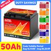 MOSEWORTH Batteria al litio 12V 50AH Batteria LiFePO4 Ciclo profondo 50A BMS integrato per l'archiviazione domestica Motore da traina RV Sistema solare off-grid
