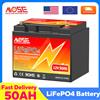 MOSEWORTH 12V 50Ah LiFePO4 Batteria 50A BMS 640W Batteria ricaricabile al litio ferro fosfato Ciclo profondo Protezione a bassa temperatura