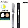 Alonefire 2 Pezzi/Mini Torcia LED 2-in-1 Ricaricabile USB per Esame Pupillare, Pronto Soccorso, Lavoro, Campeggio, Illuminazione d'Emergenza