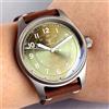 Tandorio Titanio 39mm Miyota8215/PT5000 Orologio automatico Verde Luminoso Vetro Zaffiro 20BAR Resistenza All'acqua Pilota Uomo Vintage
