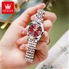OLEVS 9931 Best Seller Orologio da donna Elegante moda rombo Specchio cinturino in acciaio massiccio impermeabile luminoso orologio da polso al quarzo da donna