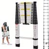 NONE Scala Telescopica 2.6M-6.3M Scala Estensibile in Acciaio Inox Portatile Standard EN131 con Ganci Staccabili Capacità di Carico 150kg