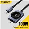 ESSAGER Cavo di Ricarica 2 in 1 Essager per iPhone 17 16 Huawei Xiaomi, Caricatore Rapido per Apple Watch, Cavo di Ricarica Veloce 100W