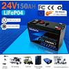 Batteria al Litio LiFePO4 24V 120Ah, 4000+ Cicli Profondi, per Giocattoli Elettrici, Scooter, Radio, UPS, Ecoscandaglio per Kayak, Pannello Solare
