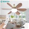 newstyle Ventilatore da Soffitto Silenzioso per Uso Domestico con Base E26/E27, Luce Notturna LED 40W, Telecomando Wireless, Dimmerazione Continua, Ventilatore da Soffitto Intelligente con Illuminazione