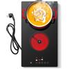 KICHPOWER Piano Cottura in Ceramica KICHPOWER 30cm, 3000W 2 Zone, Controllo Touch con 9 Livelli di Potenza, Timer 1-99 Min e Blocco Bambini