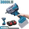 WUIETI Kit Avvitatore a Impulsi Brushless Senza Fili 3000N.M, Chiave Elettrica ad Alta Coppia da 1/2" con Velocità Variabile e LED, per Riparazioni Auto e Fai-da-Te