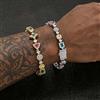 ESKEEM Bracciale Tennis ESKEEM con Zirconi Cubici Multicolore, Catena Tennis per Uomo e Donna Gioielli Hip Hop, Regalo per Feste