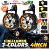 CO LIGHT Faro Ausiliario LED Bicolore da 4 Pollici per Moto con Interruttore Strobo, Luce Antinebbia per BMW R1200GS, Uso Fuoristrada