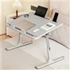 HGTUGO Tavolino Pieghevole per Laptop da Letto, Supporto Ergonomico Regolabile a 8 Livelli di Altezza con Cassetto
