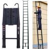 Scala Telescopica 6,2M con 2 Ganci Rimovibili, Scala Pieghevole in Alluminio Portatile EN131 per Soffitta, Portata 150 Kg