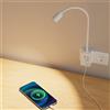 PRINCEWAY Lampada da Lettura Applique da Parete Faretto LED Dimmerabile Bianco con Spina e Presa Elettrica per Camera Leggere a Letto, Due Interruttori Touch, 3 Modalità di Colore Illuminazione