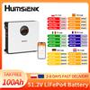 Humsienk Batteria al Litio Ricaricabile Humsienk 48V 100Ah da Parete, Capacità 5120Wh, Bluetooth Integrato e BMS 100A, 15000+ Cicli Profondi e di Ricarica, Protezione da Basse Temperature per Accumulo