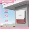 staniot Sirena Wireless Impermeabile Staniot 433MHz, Allarme Antifurto da Interno 115dB ad Alto Decibel, Corno Impermeabile Antifurto per Sistema di Sicurezza Domestica Intelligente