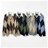 NONE Maglione donna finto due pezzi con collo camicia, pullover oversize fantasia argyle, maglia maniche lunghe stile casual, look trendy vintage ideale per autunno inverno, morbido e confortevole, adatto