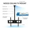NONE Supporto TV da Soffitto Resistente, Regolabile in Altezza e Rotazione, per Schermi TV da 32 a 75 Pollici