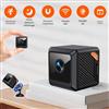 NONE Mini Telecamera di Sicurezza W02 1080P HD 140° ° Telecamera Grandangolare con Bluetooth, Batteria da 600mAh, Visione Notturna IR, Avvisi di Movimento a 5M