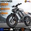 DEEPOWER Bicicletta Elettrica DEEPOWER S8 per Adulti, Doppio Motore 200 N·m, Doppia Batteria 48V 60Ah, Sospensioni Doppie per Ogni Terreno, Freni Idraulici, Pneumatici Larghi da 20 Pollici, 7 Velocità, Lunga