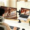 Supporto per laptop a doppio monitor con morsetto per schermi LED LCD da 13-27 pollici, regolabile in altezza, compatibile VESA 75/100, supporto ergonomico da scrivania per ufficio