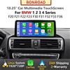 BONROAD Schermo touch multimediale senza fili per BMW Auto Android CarPlay Serie 1 2 3 4 F20 F21 F22 F30 F31 F32 F33 F36 NBT GPS stereo YouTube autoradio